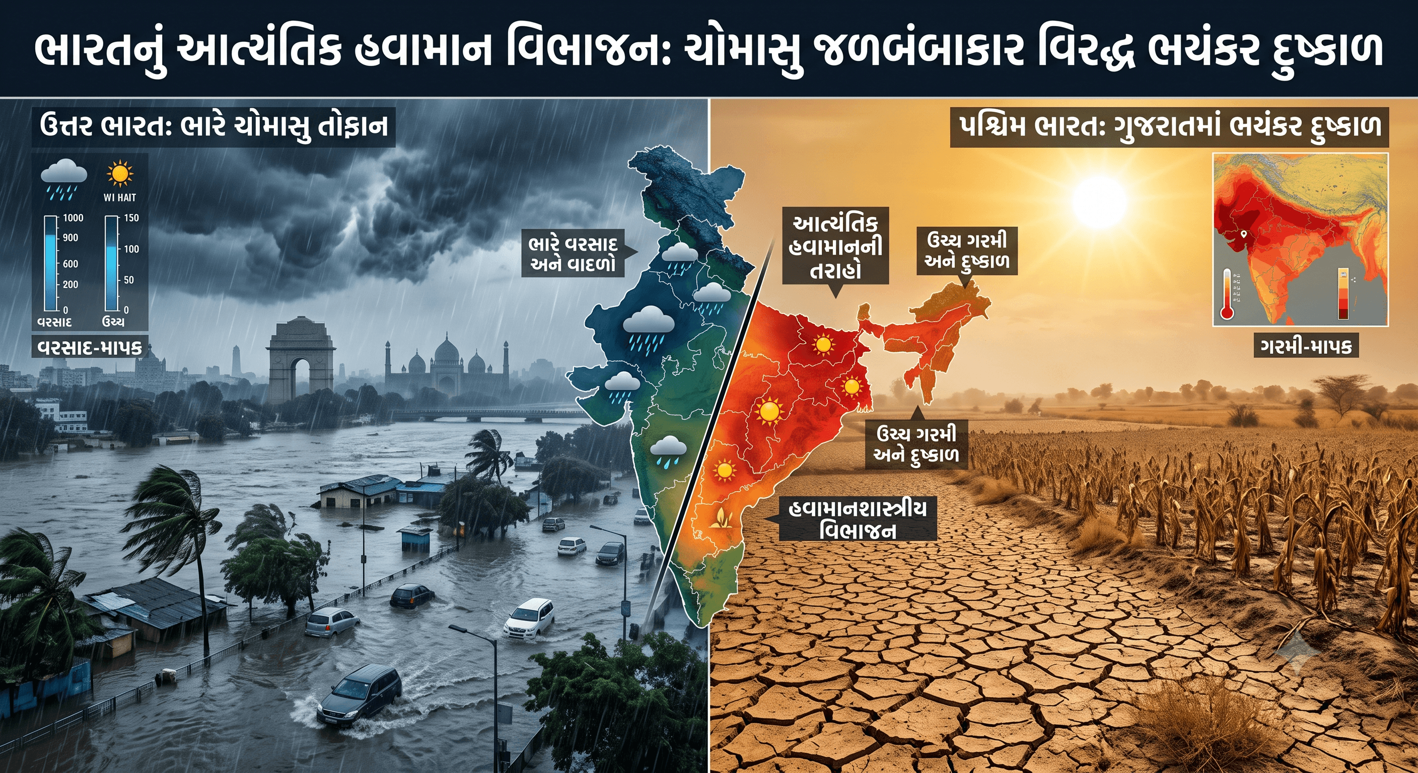 Heavy rain alert in various states of the country, Meghraja angry in Gujarat: Rainfall deficit up to 88% in Dwarka
